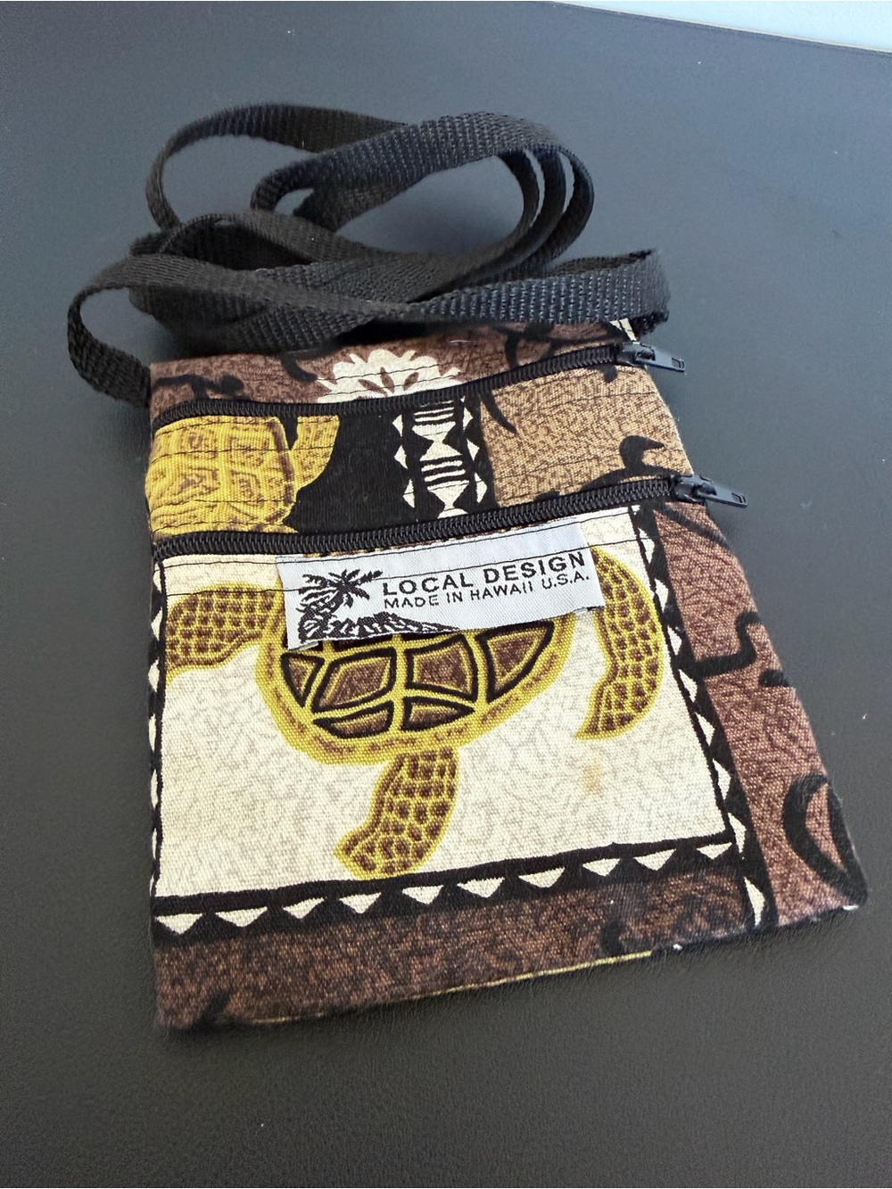 Local Design Hawaii Sea Turtle Honu Canvas Crossbody Bag Made in USA